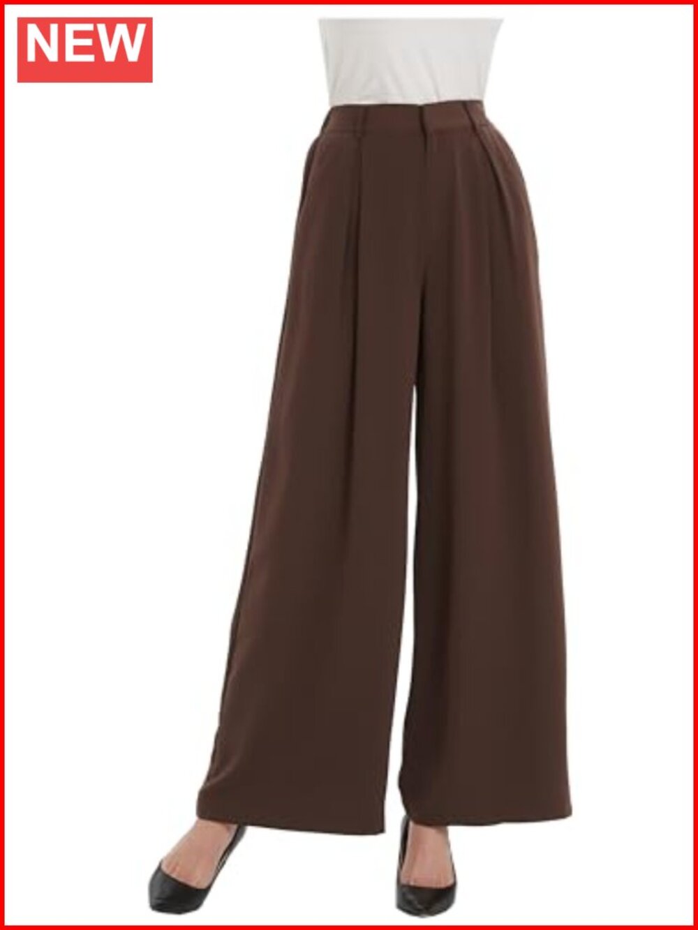 High Waist Wide Leg Palazzo Business Pants Flowy Comfortable